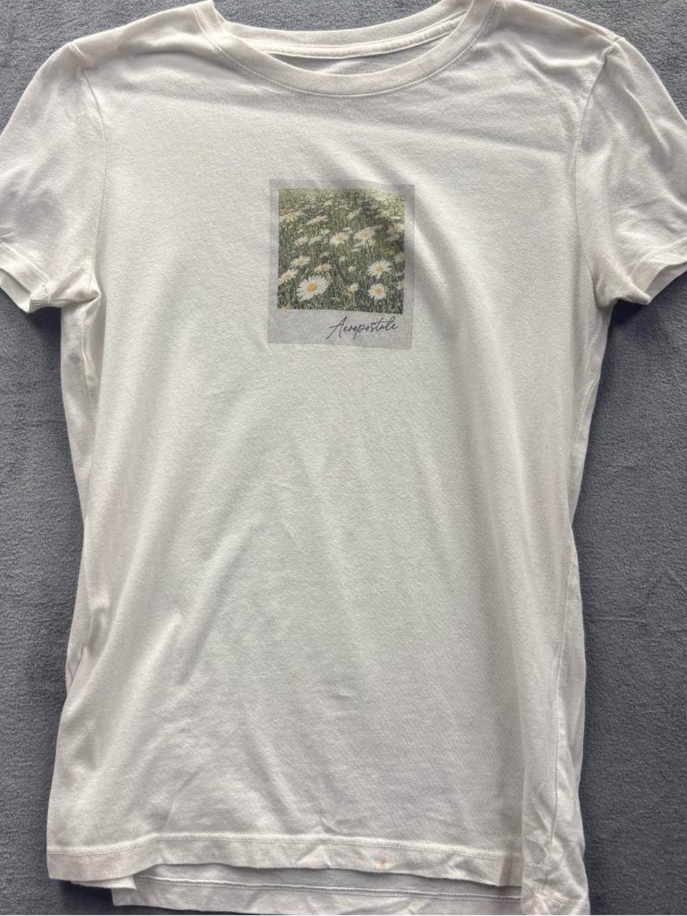 Aeropostale White Classic Crew Graphic Tee